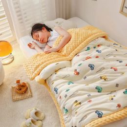 Winter Warm Baby Quilt Comforter Quilted Blanket Summer Soft Nap Cover Bed Thick Blanket born Infant Swaddle Wrap Bedding 240116