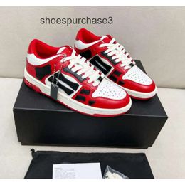 Mens Top Lace Chunky women Shoes Sneakers Designer 2024 Shoe amirrs shoes Casual Skel Low New Couple Up Bone Round Toe Front High Version Red Same Style Love 1 1PQC