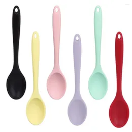 Spoons For Better Life 1Pc Soft Silicone Spoon Stirring Long Handle Tableware Cooking Utensils Ladle Kitchen Accessories