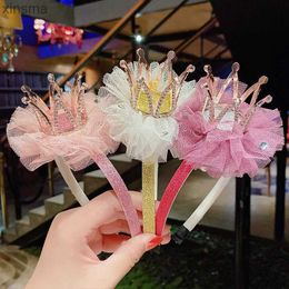 Headbands Headbands For Kids Girl Princess Hairbands Yarn Crown Bow Knot Rabbit Flower Child Hair Accessories Korean Handmade Wholesale YQ240116