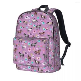 Backpack Horses And Flowers Print Men Animal Funny Backpacks Christmas Gift Cool School Bags Travel Designer Rucksack