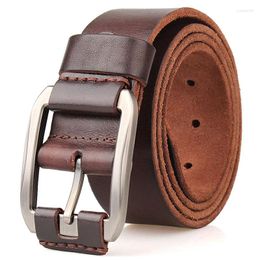 Belts Desiner Belt Men Luxury Real Full Rain Tick Cowide Enuine Leater Vintae 3.8cm Sport Masculine Bi Size Soft 150