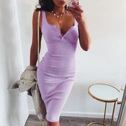 Casual Dresses Fashion Spring Summer Women Low Cut V-Neck Slip Dress Sexy Office Lady Wrap Hip Skirt Nightclub Clothing Girl Party Gift