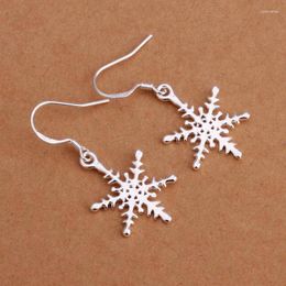 Dangle Earrings Beautiful Snowflake Pretty Nice Lovely Fashion Women Solid Silver Colour Earring Jewellery Factory Price