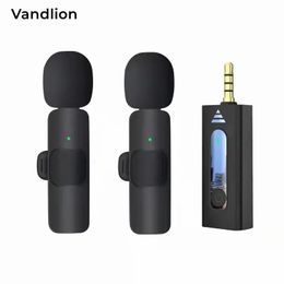 Microphones Vandlion Lavalier Lapel Wireless Microphone 3.5mm Compatible with Speaker Smartphone Car Audio and Camera