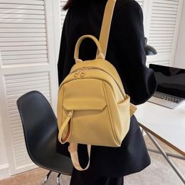 Backpack Women's Leather Small Korean Soft Shopping Travel PU Fashion Art Leisure