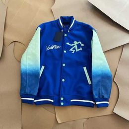 Online Celebrity Men's Jackets Fashion Brand Mens Women Jacket l Vintage Loose Long Sleeve Green Baseball Man's Hip Hop Autumn Varsity Casual Warm b5