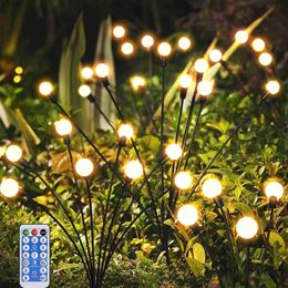 Lawn Lamps Solar Firefly Lights Outdoor Waterproof Garden Lamp Warm White Outside Halloween Xmas Decoration Pathway Lights YQ240116