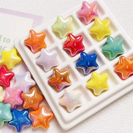 Charms 10Pcs Colourful Star Loose Spacer Beads DIY Bracelet Necklace Making Accessories Fashion Jewellery Findings Handmade Charm Material
