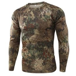 Summer Quick-drying Camouflage T-shirts Breathable Long-sleeved Military Clothes Outdoor Hunting Hiking Camping Climbing Shirts 240115