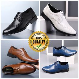 Designers Shoes Formal Designer Casual Shoes Mens Black Blue white brown Leather Shoes Point Toe partys banquets suit Man's Business heels EUR 38-47