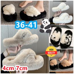 Designer sandals fur slippers sliders women men sandal warm e shoe casual 4-7cm white green fashion ourdoors indoors beach slipper size 36-41