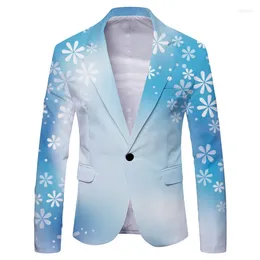 Men's Suits Boutique Fashion Snowflake Printing High-end Brand Casual Business Blazer Groom Fancy Floral Suit Jacket Men Clothing