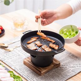 Mini BBQ Alcohol Stove Barbecue Grill Japanese One Person Cooking Oven Detachable Outdoor Plate Roasting Meat Tools 240116