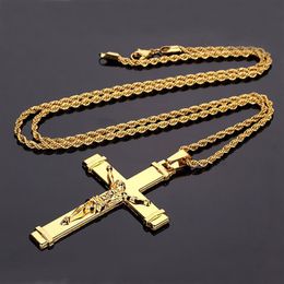 Popular Hip Hop Ornament Jesus Cross Pendant Necklace Hip Hop Rapper Rocker Party Necessary Accessories 3 Styles2690