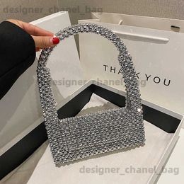 Shoulder Bags Luxury Beaded Women Evening Clutch Bag For Women 2023 New Party Wedding Handbag Phone Purse Designer Bag Silver Women's Bag T240116