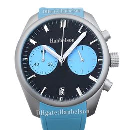Watch for Men Ice blue steel bezel Japan Quartz chronograph Clock Steel Case Sports rubber strap Lovers' watches