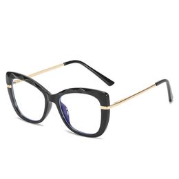 Spectacle Frame Men's and Women's Fashion Computer Glasses Goggles Anti Blue Light Flat Lens with Myopia Tr9018