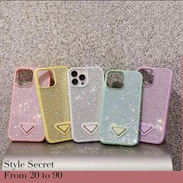 Luxury Crystal Glitter Triangle Women Phone Cases Bling Rhinestone Diamond Shell for iPhone 15 14 plus 13 12 11 pro Max Fashion Women ZZ