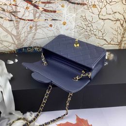 Classic diamond designer shoulder bags caviar leather purse handbag gold silver chain messenger bag lady x-letter solid color square crossbody bags 240115