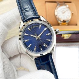 Luxury automatic mechanical men watch 42MM stainless steel dial leather strap designer men watch sapphire waterproof casual classic fashion watch montre de luxe