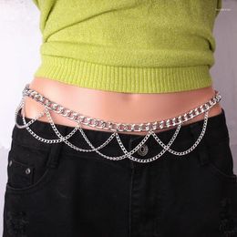 Belts Punk Metal Waist Chain Gold Silver Fashion Pendant Belt Dress Jeans Girls Lady Waistband For Women Body