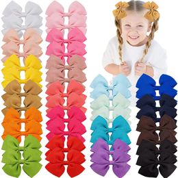 40pcs Baby Girls Grosgrain Ribbon Hair Bows Alligator Clips for Girls Kids Babies Toddlers Teens Gifts In Pairs 240116