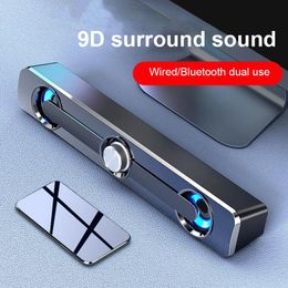 Speakers Wired USB+Wireless Bluetooth Computer Speaker Bar Stereo Subwoofer Bass Speaker Surround Sound Box For PC Laptop Phone TV Tablet