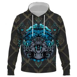 3D Mechanical animal Hoodie Men Women Spring Clothes Oversize Sweatshirt Men's Clothing Harajuku Pullover Hoody Tops 240115