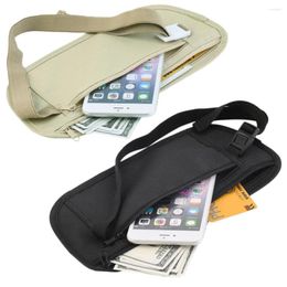 Storage Bags Slim Secret Travel Money Belt Hidden Wallet Passport Waist Bag Security Chest Pack Black Khaki