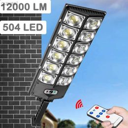 Lawn Lamps Solar Lights Outdoor Waterproof Motion Sensor LED Street Lamp 12000 Lumens Sunlight for Garden Yard Gardening Detector Spotlight YQ240116