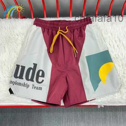 Pink Yellow White Rhude Shorts Boxer Black Blue Beige Summer Fashion Beach Pants Size s m l xl Men High Quality Street Wear Designer Lpm 11OP