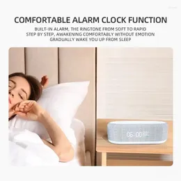 Table Clocks 3in1 Alarm Clock Clear Led Wireless Charger With Temperature Metre Smart Electric For Heavy Sleepers Bedrooms