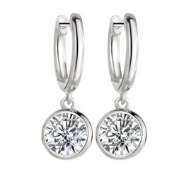 Women Sparkling Earrings 925 Sterling Silver Earrings Flashing 0.5CT 1CT Moissanite Earrings Hoops for Men Women for Party Wedding Gift