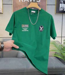 Men's T-Shirts designer Fashionable young men's Mercerized Cotton Short Sleeve 2024 summer personalized slim fit versatile comfortable Korean T-shirt44