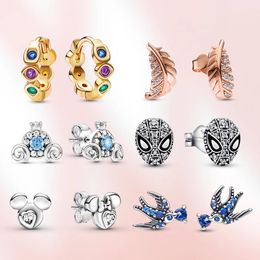 Bracelets Sier Plated Cinderella Pumpkin Stud Infinity Stones Charm Heart Earring for Women Spring Fashion Jewely Gift