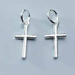 Dangle Earrings 10pcs/Lot 925 Sterling Silver Cross Blessing Charm Pendant Fine Jewelry