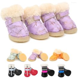 Dog Apparel Winter Pet Shoes For Small Dogs Warm Fleece Puppy Non Slip Snow Boots Chihuahua Yorkie Pug Products