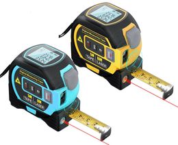 3 in 1 Laser Rangefinder 5m Tape Measure Ruler LCD Display with Backlight Distance Meter Building Measurement Device 240116