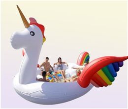 2020 New 68 person Huge Flamingo Pool Float Giant Inflatable Unicorn Swimming Pool For Pool Party Floating Boat2844061