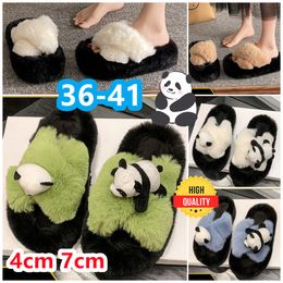 Designer sandals fur slippers sliders womens mans sandal warm shoe casual 4-7cm white green fashion indoors beach slipper sizes 36-41