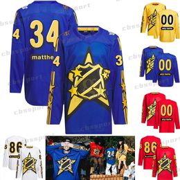 Auston Matthews 2024 All-Star Game Hockey Jersey Connor McDavid Sidney Crosby Robert Thomas Kirill Kaprizov Jake Oettinger MacKinnon Connor Bedard Travis Konecny