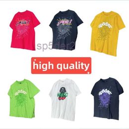 Mens Tshirt Designer Shirt Graphic Tee Men t Pink Young Thug Sp5der 555555 Mans Women Quality Foaming Printing Spider Web Pattern Fashion Top Tees Size xl 7MWQ