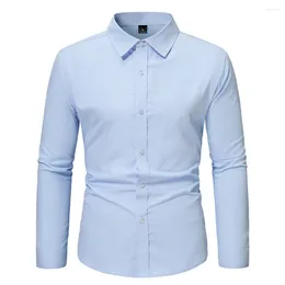 Men's Dress Shirts Male Shirt Top Blouse Daily Gift Holiday Winter Autumn Lapel Long Sleeve Men Polyester Regular Solid Colour
