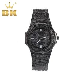 THE BLING KING Men's Watch Iced Out Rhinestone Diamond Watch Quartz HIPHOP Watches With Stainless Steel Watch Clock relogio 240115