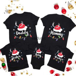 Family Matching Outfits Merry Christmas Family Matng Clothes Adult Kid Look Outfit T-shirt Top Holiday Mother Father Son Daughter T Shirt Baby Romper H240508