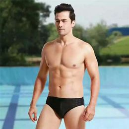 Men's Swimwear European And American Large Quick-Drying Swimming Trunks Summer Beach Wear Low-Waist Sharkskin