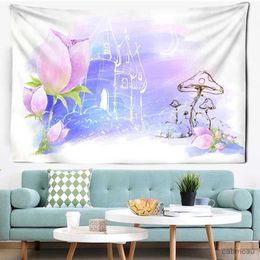 Tapestries tapestry mushroom Castle tapestry fairy tale tapestry forest wall hanging landscape tapestry bedroom decoration home