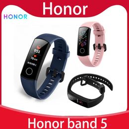 Wristbands Original Huawei Honour Band 5 Smart Wristband Oximeter Colour Touch Screen Swim Stroke Detect Heart Rate Sleep Nap for xiaomi mi