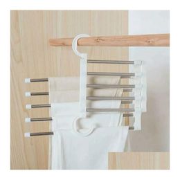 5 Layers Mti Functional Clothes Hangers Pant Storage Cloth Rack Trousers Hanging Shelf Non-Slip Clothing Organiser 2023 Drop Deliver Dhq3X